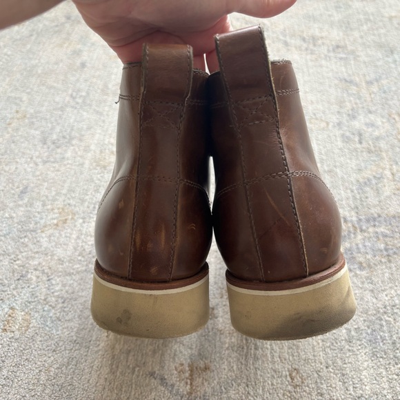 HELM Brown Leather Boots with Durable Design Size 8.5 Stylish Classic Casual - Picture 4 of 8